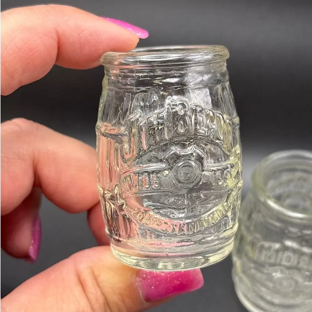 Jim Beam Barrel Shaped Toothpick Holder - Shot Glass 200th ANNIVERSARY 1795-1995